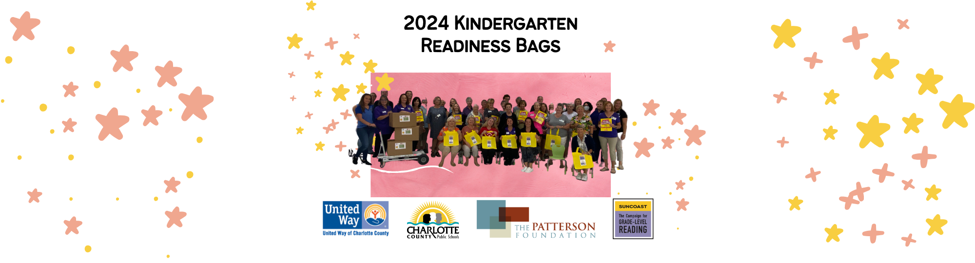 group photo from 2023 Kindergarten Readiness Bag event