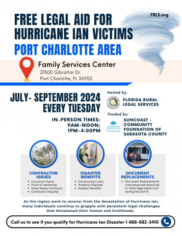 Free Legal Aid for Hurricane Ian