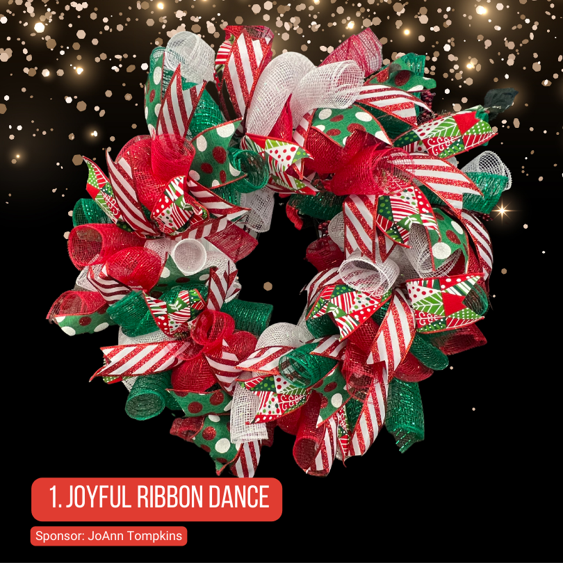1. Joyful Ribbon Dance Wreath